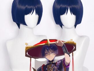 Fantastictrip Genshin Impact คอสเพลย์ Scaramouche วิกผมสีฟ้า วิกผมคอสเพลย์ อะนิเมะ วิกผมฮาโลวีน แฟชั่น