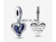 (พร้อมส่ง) Silver  Pandora Charm Star Heart ติ้งน้ำเงินหัวใจดาว ชาร์มPandora ของเเท้100%