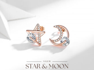 ต่างหู s925 earrings รุ่น ดวงจันทร์กับดวงดาว สี Rose Gold ผู้หญิง ต่างหูแฟชั่น ของขวัญ เครื่องประดับ minimal
