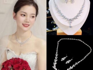 (พร้อมส่ง)เซ็ตสร้อยคอเพชรเจ้าสาว​ เพชร​ CZ พร้อมต่างหู​ แบบดอกไม้ห้อยจี้หยดน้ำ​ Pear Shape สไตล์​หวาน​ (No box)