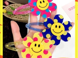 พร้อมส่งจากไทย กิ๊บติดผมดอกไม้แต่งลายจุดสีสันสดใส