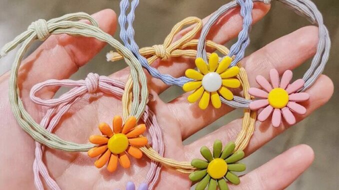 CODพร้อมส่ง rubber band ยางยืดมัดผมดอกเดซี่ ยางรัดผมเกาหลี หลากสี สาวเกาหลีสุดฮิต