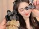 กิ๊บติดผม ผ้าตาข่าย ประดับเพชร สองด้าน หรูหรา เป็นที่นิยม สไตล์เกาหลีวินเทจ สําหรับผู้หญิง