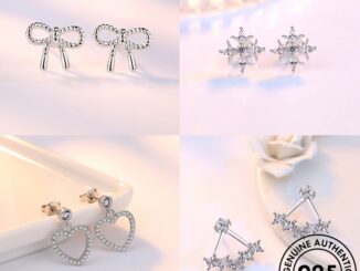 ATHENA JEWELRY หนีบ แท้ 925 เงิน แฟชั่น ห่วง มอยส์ซาไนท์ เครื่องประดับ เครื่องประดับ เกาหลี ไข่มุก ตุ้มหู ผู้หญิง เพชร ต้นฉบับ ต่างหู Silver M025