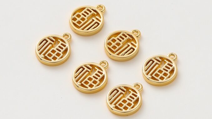 St. kunkka จี้สร้อยคอ สร้อยข้อมือ ชุบทองแท้ 18K 11 มม. 2 ชิ้น