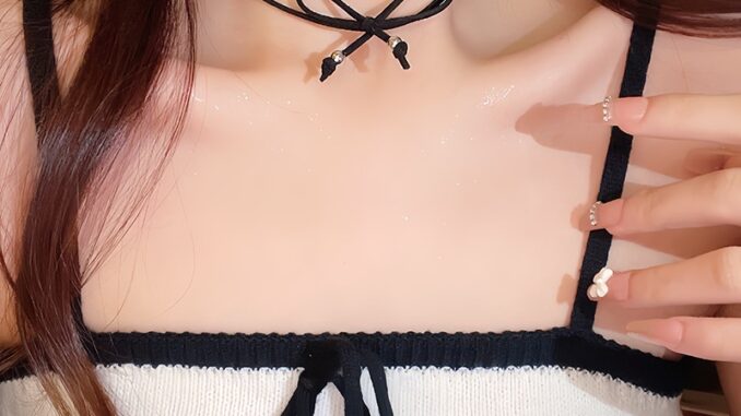 สร้อยคอโซ่ จี้รูปโบว์ ประดับเพชร อเนกประสงค์ สไตล์เกาหลี