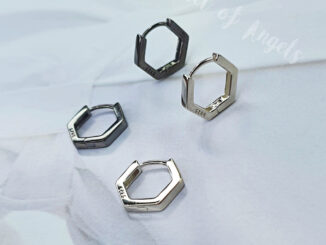 [พร้อมส่ง] ต่างหูห่วงเงินแท้ S925 รุ่น Hexagon ห่วงหกเหลี่ยม มินิมอล สีเงิน สีดำ ตุ้มหูห่วง เงินแท้ทั้งชิ้น Silver925
