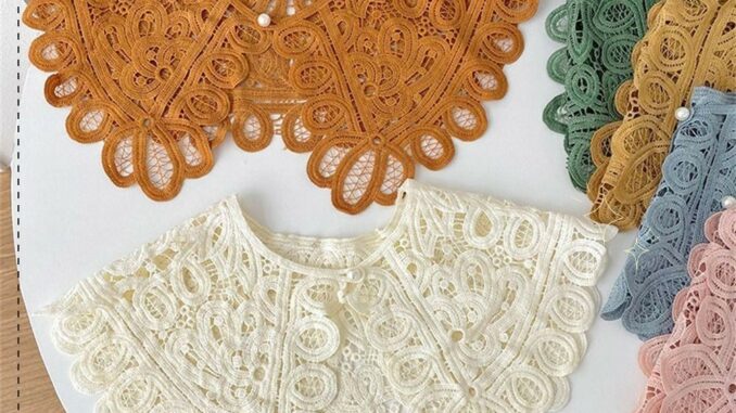 Suhu เสื้อเบลาส์ถักโครเชต์ คอปกปลอม ถอดออกได้ สีพื้น สไตล์วินเทจ Suhu เสื้อเบลาส์ถักโครเชต์ คอปกปลอม ถอดออกได้ สีพื้น สไตล์วินเทจ