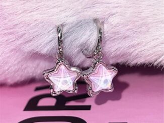 เครื่องประดับ ต่างหู จี้รูปดาวห้าแฉก สีชมพู เหมาะกับของขวัญ สําหรับผู้หญิง