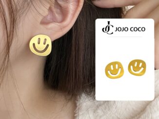 Jojo COCO ต่างหูเงิน 925 จี้รูปหัวใจ หน้ายิ้ม โลหะ กลวง เรียบง่าย ไฮเอนด์