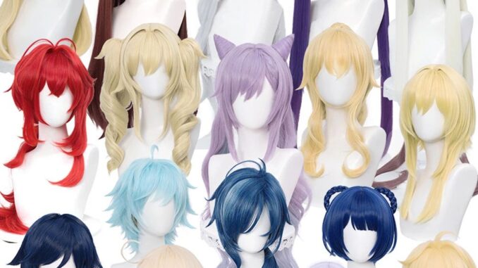 50Styles! Genshin Impact Cosplay Wig Venti Keqing Barbara Diluc Kaeya Noelle Traveler Lumine Aether Amber Heat Resistant