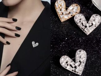 ผู้หญิง Rhinestone โลหะหัวใจเข็มกลัด