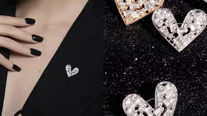 ผู้หญิง Rhinestone โลหะหัวใจเข็มกลัด ผู้หญิง Rhinestone โลหะหัวใจเข็มกลัด