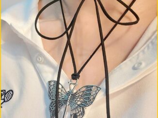 Arin สร้อยคอโชคเกอร์ จี้ผีเสื้อ Y2K แบบผูกเชือกยาว เครื่องประดับแฟชั่น