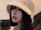หมวกบักเก็ต ผ้าฟลีซ ผ้ากํามะหยี่ขนนิ่ม ขนาดเล็ก ให้ความอบอุ่น สีขาว สไตล์เกาหลี และญี่ปุ่น เหมาะกับฤดูใบไม้ร่วง และฤดูหนาว สําหรับผู้หญิง