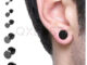 ต่างหู ตุ้มหู จิว ต่างหูผู้ชาย Black Gothic Barbell Earring Fashion Round Plain Men Stud Earring Jewelry - 1 ข้าง
