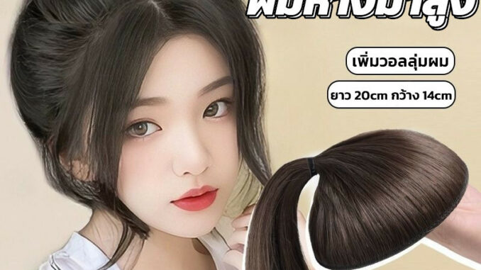 แผ่นเสริมผม หางม้า หัวทุยสวย ยาว20cm กว้าง14cm แบบสวม แฮร์พีชเสริมผม