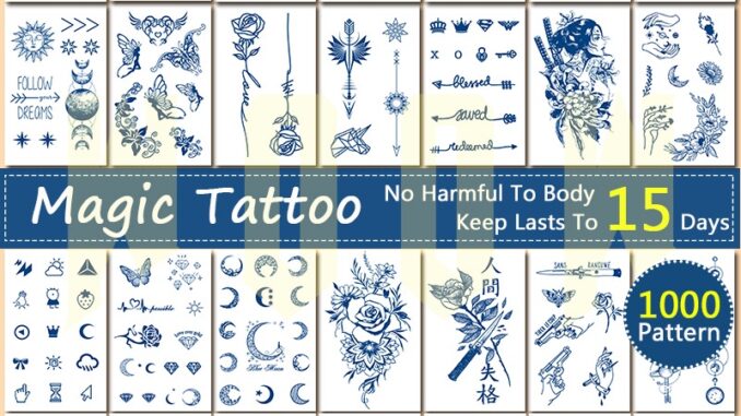 【WOOW MAGIC TATTOO】สติกเกอร์รอยสักชั่วคราว กันน้ํา ติดทนนาน 15 วัน