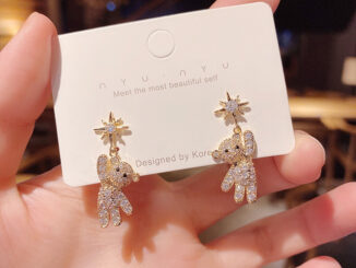 พร้อมส่ง‼️ต่างหูน้องหมีเพชรสุดคิ้ววิบวับ
