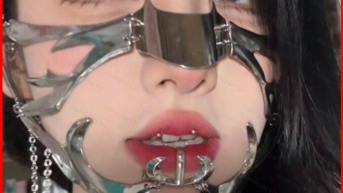 Yb1 Cyberpunk หน้ากากโลหะ ลายเอเลี่ยน สําหรับเด็กผู้หญิง BY1