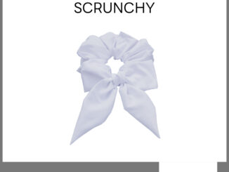 SatinxZero SCRUNCHY ยางรัดผมพร้อมโบว์ผูก (White)