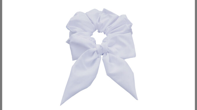 SatinxZero SCRUNCHY ยางรัดผมพร้อมโบว์ผูก (White)