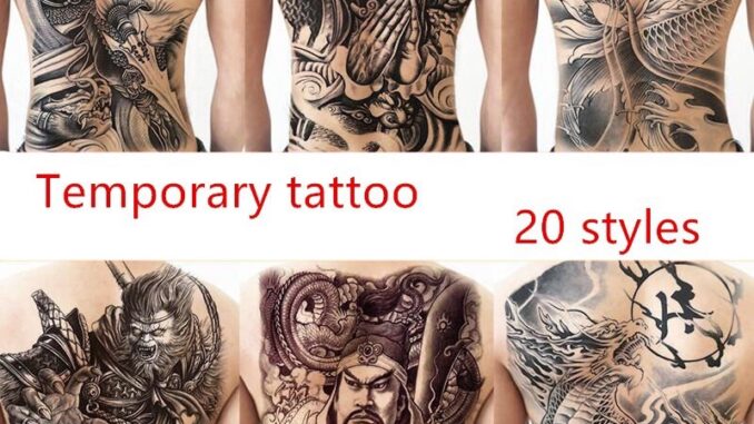 สติกเกอร์แทททู ติดร่างกายชั่วคราว กันน้ำ ขนาดใหญ่