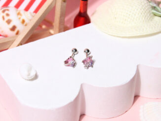 earika.earrings - pinkish ruby planet heart piercing จิวเม็ดกลมหัวใจสีชมพูบานเย็น เงินแท้ เหมาะสำหรับคนแพ้ง่าย
