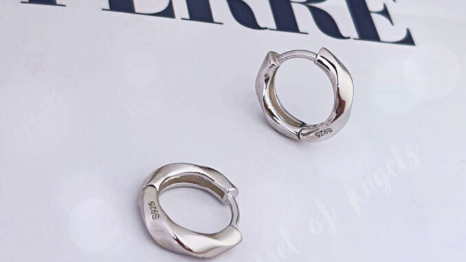 [พร้อมส่ง] ต่างหูเงินแท้ S925 รุ่น Flame ต่างหูห่วงเล็กเกลียวหนา มินิมอล สูง12.4mm เงินแท้ทั้งชิ้น Silver925