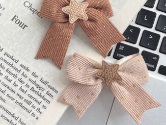 กิ๊บติดผม รูปดาวห้าแฉก ประดับโบว์น่ารัก สีชมพู สีกาแฟ สําหรับผู้หญิง
