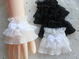 Sweetyvi12 ปลอกแขนลูกไม้ ผ้าตาข่าย แต่งระบาย ถอดออกได้ สไตล์โลลิต้า