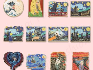 เข็มกลัด รูปภาพวาดสีน้ํามัน Van Gogh Starry Night Scream No-face เหมาะกับของขวัญ สําหรับเพื่อน