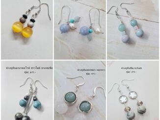 ต่างหูหินแท้ หินมงคล หินนำโชค  (เซ็ตที่ 22) ราคา 49-79.- ( มีก้านหนีบให้เลือกสำหรับคนไม่เจาะหู)