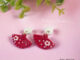 ต่างหูพัดตรุษจีนทรงคว่ำ แป้นสีขาว  Size 3*3 Cm. แบบห้อย งานแฮนด์เมด น้ำหนักเบา โดนน้ำได้ สำหรับคนแพ้ง่ายใส่ได้