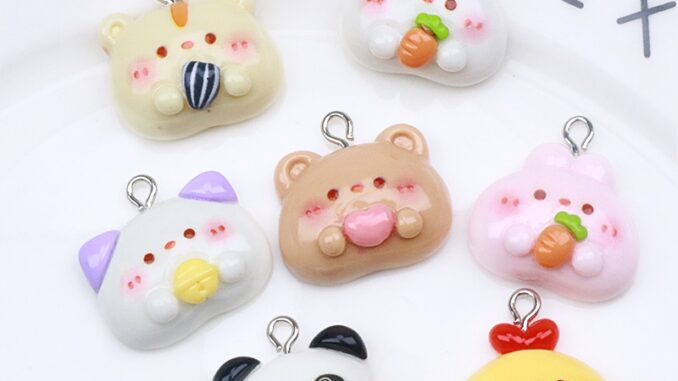 เครื่องประดับเรซิ่น รูปการ์ตูนไก่ แพนด้า กระต่ายน่ารัก แฮนด์เมด diy