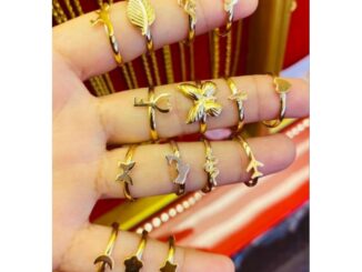 แหวนเงินแท้925 ชุบทอง Korea Fashion Vintage มีใบประกัน
