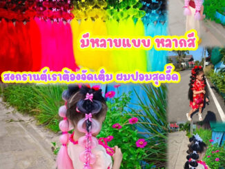 (รหัสKk)กิ๊ฟผมปอม ทูโทน #ผม    ความยาว 35-40cm.