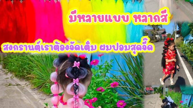 (รหัสKk)กิ๊ฟผมปอม ทูโทน #ผม ความยาว 35-40cm. (รหัสKk)กิ๊ฟผมปอม ทูโทน #ผม ความยาว 35-40cm.
