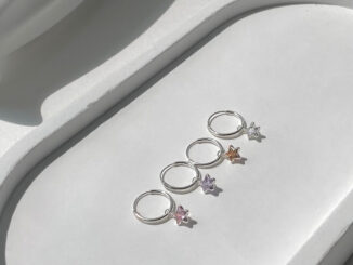 โค้ด 3F875 ลด 45.-  Star charm hoop //ต่างหูห่วงเงินแท้925ห้อยจี้ดาวcz เหมาะกับคนแพ้ง่าย