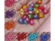 ลูกปัดอะคริลิคใส ลายดอกไม้ 15 มม. 20 ชิ้น พร้อมจี้สร้อยข้อมือลูกปัด DIY