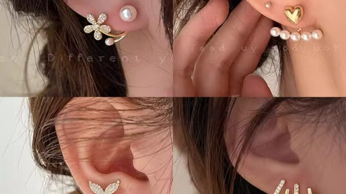 เครื่องประดับ ต่างหูกระดุม สีทอง ยอดนิยม สําหรับผู้หญิง