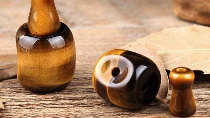 Yellow Tiger Eye Tee Manifold Bead  ลูกปัด 12-20 มิลลิเมตรหินธรรมชาติ DIY สำหรับเครื่องประดับ