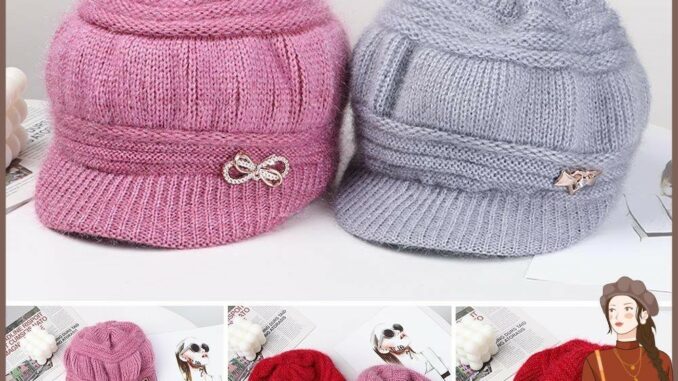 Bubble หมวกผ้าวูล สีพื้น ฤดูหนาว หมวกกันน็อก หมวกถัก บังลม
