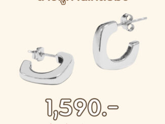 Silver Matters ต่างหูห่วงก้านซี (Square C Hoop Earrings)