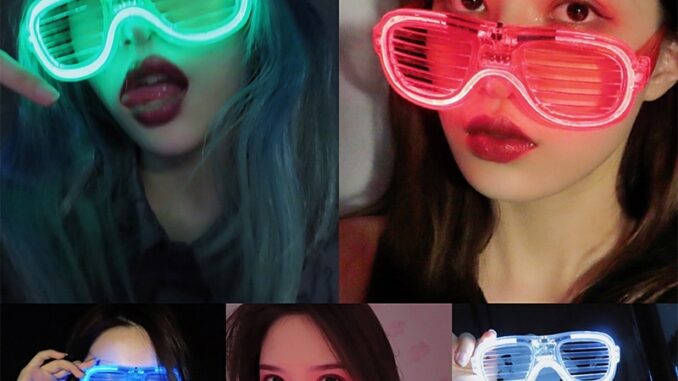 แว่นตาปาร์ตี้ ไฟกระพริบ มีให้เลือกหลายสี คริสต์มาส งานวันเกิด LED glasses