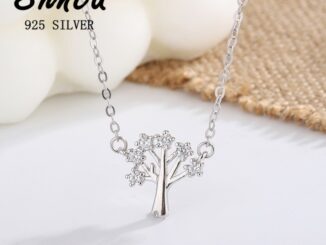 สร้อยคอเงินแท้ 925 จี้เพทาย รูปต้นไม้ หรูหรา สําหรับผู้หญิง XN261
