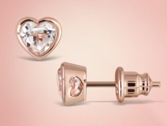 Mizuchol- ต่างหูเงินแท้ประดับพลอยแท้ White Topaz -Mini Heart Earrings