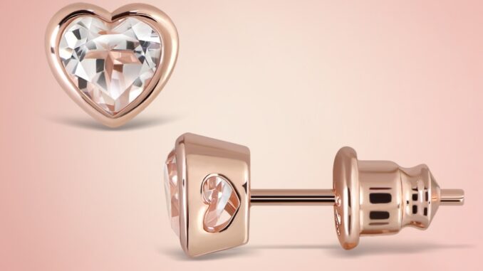 Mizuchol- ต่างหูเงินแท้ประดับพลอยแท้ White Topaz -Mini Heart Earrings