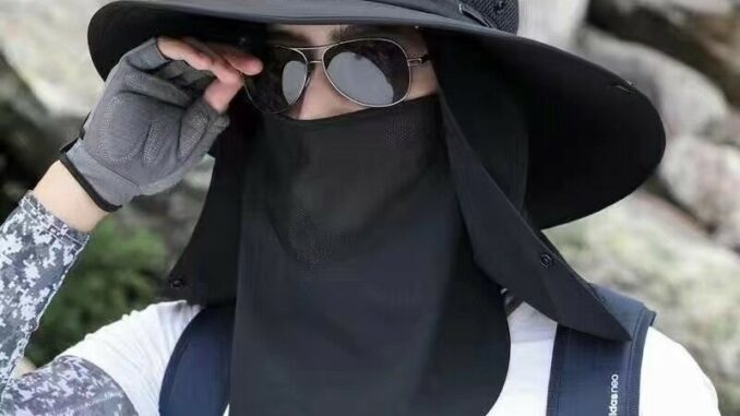 MNO.9 Hat OD001 หมวกกันแดด คลุมหน้า กันแดด 360 องศา เดินป่า