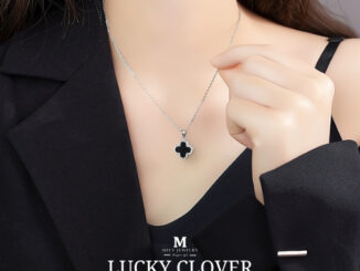 MEET พร้อมส่ง สร้อยคอเงินแท้ Lucky Clover สร้อยคอหัวใจ สร้อยเงินแท้925 สร้อยคอเพชร สร้อยแฟชั่น สร้อยคอผู้หญิง